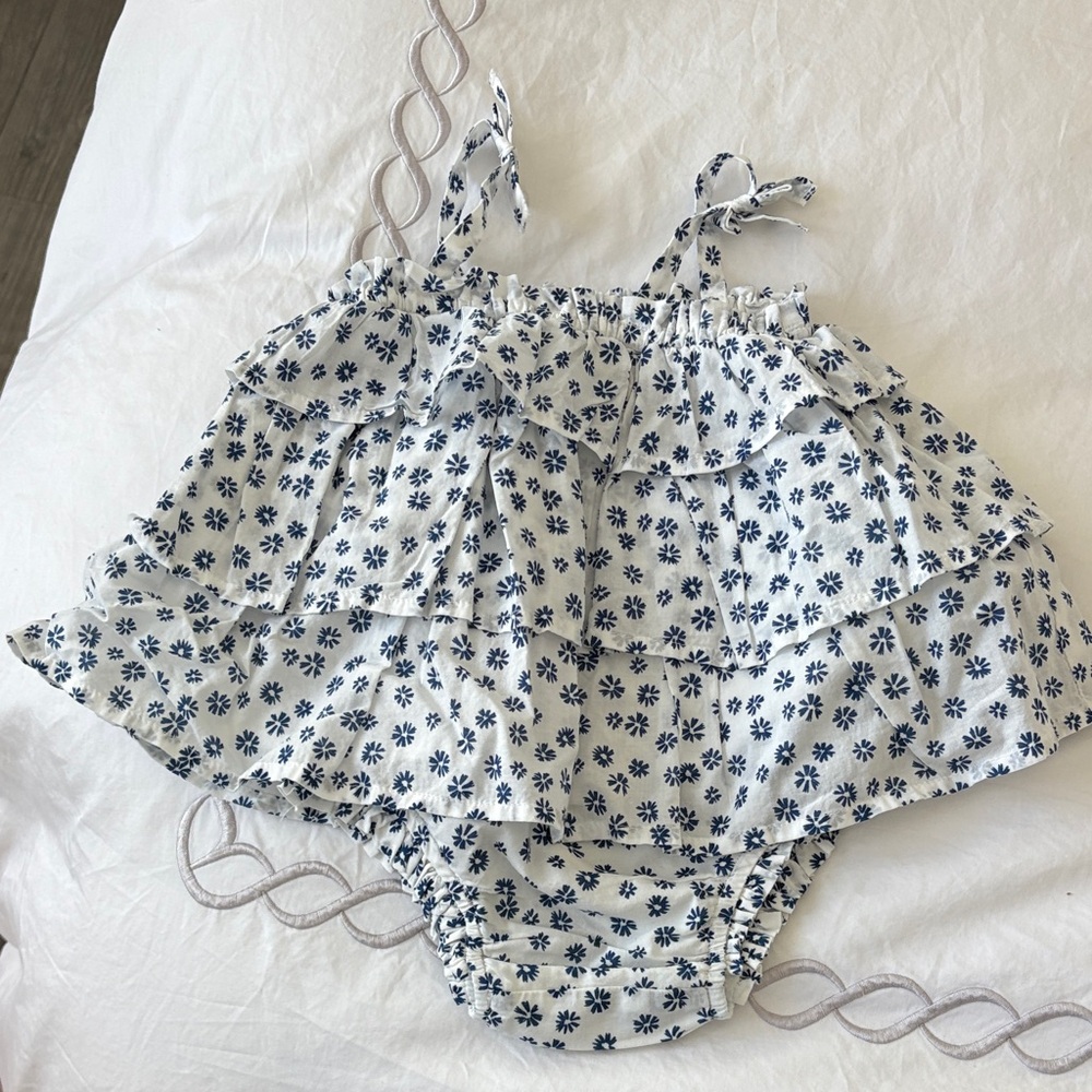 Gap Baby Romper with Navy Floral Print
